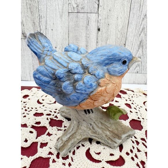 Vintage Chubby Bluebird Figurine Homco Ceramic #8886 - Picture 3 of 5